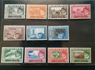 Malaysia - Johore 1960 1c To $5 Sg 155 - 165 Sc 158 - 168 Pictorial Set 11 Mnh