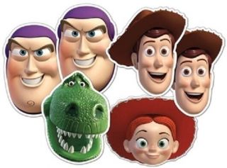 Toy Story Variety 6 Pack Official Disney Pixar 2d Card Face Masks - Party Fun