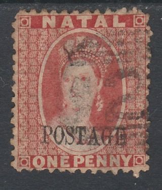 Natal 1869 Qv Chalon Overprinted Postage 1d Sg Type 7a