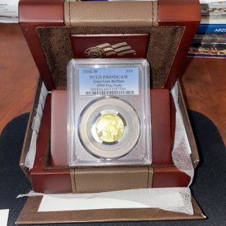 2008 W $10 Proof 1/4 Oz 9999 Gold American Buffalo Coin Pcgs Pf69dcam Ogp