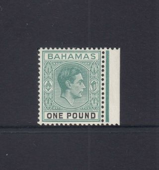 Bahamas: 1938 - 52 Kgvi £1 Grey - Green And Black (ordinary Paper) Sg 157b £200,  Mlh