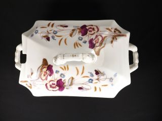 Antique Victorian Carlsbad Austrian China Soup Tureen Floral Pattern 5