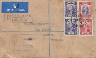 Sarawak 1940 Censored Registered Air Mail Cover To Stanley Gibbons London