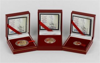 2001 South Africa Gold Krugerrand Proof Set 3 Coin 1/10 Oz,  1/4 Oz,  1/2 Oz Ogp