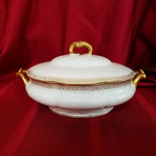 Antique Limoges Round Covered Vegetable Dish R.  Delinieres & Co L.  Bernardaud