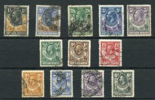 Northern Rhodesia 1925 - 29 Short Set To 5s Sg1/14 (exc 8d & 10d) Fu Cat £114