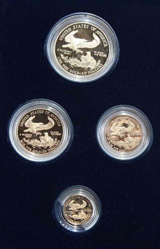 2001 American Eagle Gold Proof 4 Coin Set Age W/