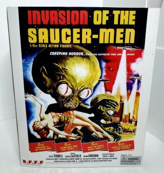 Rare Invasion Of The Saucer Men 1/6 Scale Action Figure Set Of 3 Bfff Sci - Fi