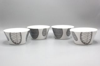 Set Of Four (4) Crate & Barrel " Leif " Bowls By Julia Rothman