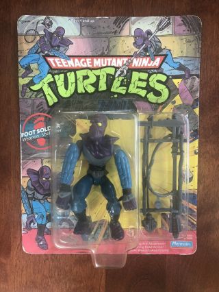 Playmates 1988 Tmnt Foot Soldier Action Figure Moc Nm Factory 10 Back