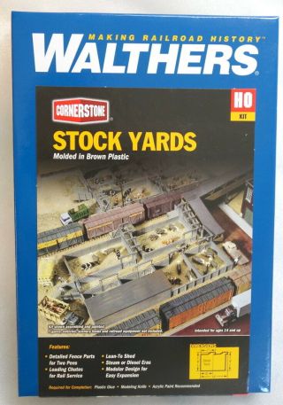 Walthers Cornerstone 933 - 3047 - Stock Yards W/2 Pens Kit - Ho Scale