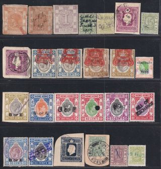Hong Kong Stamp 1880 - 1950s A Group Of And Revenue Stamps,  Mixed Condit