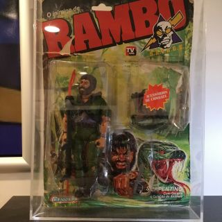 Vintage Snakebite Rambo 1980’s Glasslite - Brazil Card Action Figures.