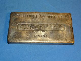 100 oz ENGELHARD Silver Bar Hand Poured,  5th Series P serial,  Less than 100 Made 2