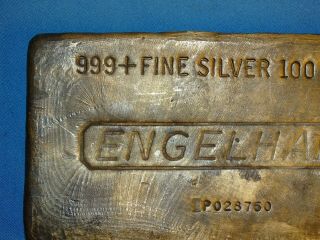 100 oz ENGELHARD Silver Bar Hand Poured,  5th Series P serial,  Less than 100 Made 3