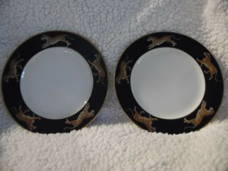 Lynn Chase Jaguar Jungle Bread And Butter Plates (set Of Two)