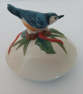 Lenox Winter Greetings Teapot with Chickadee on Front and Bird on Lid RARE 2