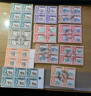 B1948 Qeii North Borneo Blocks Of Stamps X 48 Overprinted With Sabah