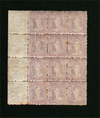 NATAL 1895 ½d on 6d Violet SG114 marginal BLOCK of 12 with OVERPRINT VARIETIES 2