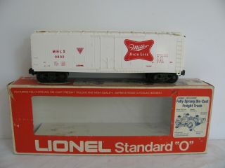 Lionel Trains Standard O Scale Miller Beer Billboard Reefer Box Car 6 - 9802 Ex
