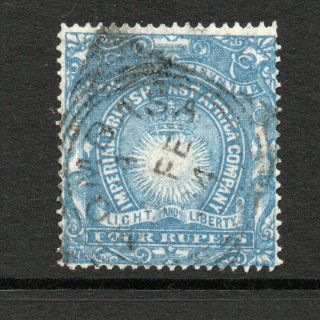 British East Africa,  4 Rupees Ultramarine,  Sg 18,  G/fu,  1890 - 95