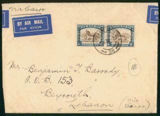 Mayfairstamps South Africa 1930s Johannnesburg To Lebanon Beirut Airmail Cover W