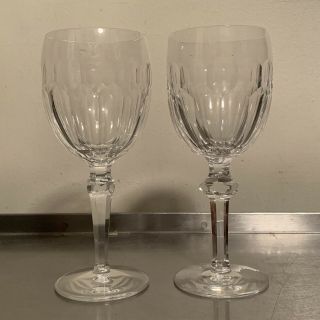 2 Vtg Waterford Crystal Water Goblets.  Ireland Curraghmore.  Gothic Mark