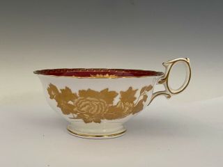 Wedgwood RUBY TONQUIN Cup and Saucer Set Gold Floating Flowers 3