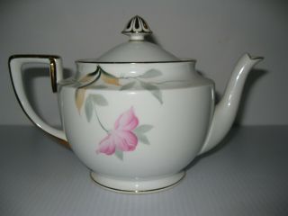 Vintage Noritake Azalea Covered Teapot & Lid with Gold Finial 2