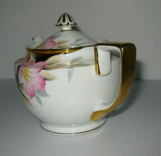 Vintage Noritake Azalea Covered Teapot & Lid with Gold Finial 3