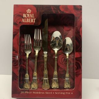 Royal Albert Old Country Roses 4 Place Settings 20 Piece Flatware 87620 A - 8