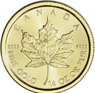 2021 Gold Canadian Maple Leaf 1/4 Oz.  Puregold.  9999 Comes In Airtite.
