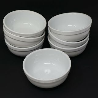 7 - Culinary Arts Cafeware Porcelain 6 Inch White Bowls