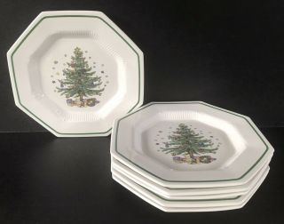 Nikko Christmastime Dinner Plates 10 3/4” Set Of 6 Christmas Tree Dinner Plates