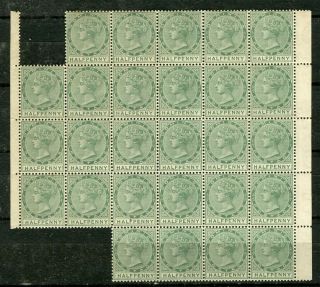 Dominica; 1880s Classic Qv Crown Ca Issue Mnh 1/2d.  Large Block