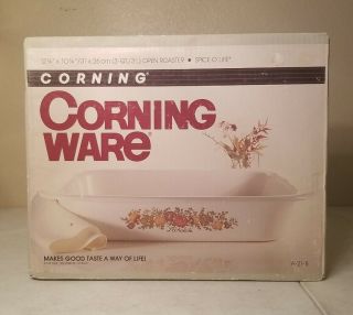 Vintage Corning Ware Spice Of Life Open Roaster A - 21 - 8 1984