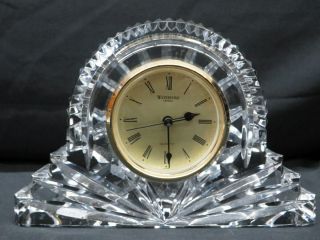 Vtg.  Waterford Crystal Wharton Large Mantle Clock W/ Battery;