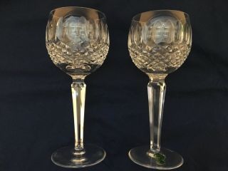 2 Waterford Crystal Colleen 8 Oz Wine Glasses 7 1/2 "