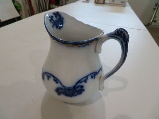 Antique Davenport Royal Porcelain Flow Blue 6 1/2 " Pitcher Wood & Sons England