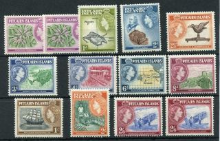 Pitcairn Islands 1957 - 63 Set Plus 2 Shades Sg18/28a,  Mnh Cat £99