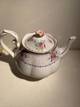Vintage Royal Albert Petit Point Teapot Bone China England