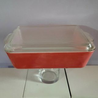 Vintage Pink Pyrex Refrigerator Dish 503 1.  5 qt.  w/ Lid 1950s Mid Century 2