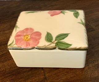 Rare Franciscan Ware Desert Rose Cigarette Box & Lid Made In Ca Trinket Box