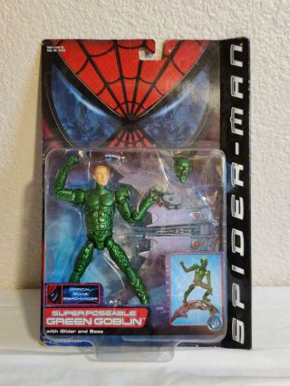 Spider - Man Movie Poseable Green Goblin 2002 Series 1 Nib