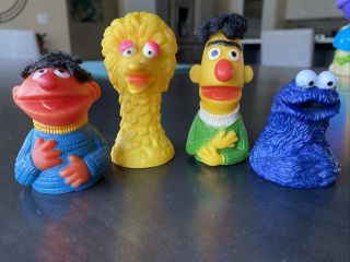 Vintage Sesame Street Finger Puppets Bert,  Ernie,  Big Bird,  Cookie Monster