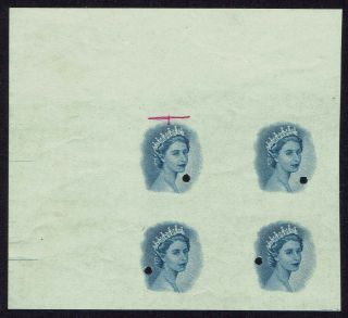 Rhodesia & Nyasaland - 1954 - 56 Qeii 2/ - Sg11 Block Of 4 Imperforate Plate Proofs