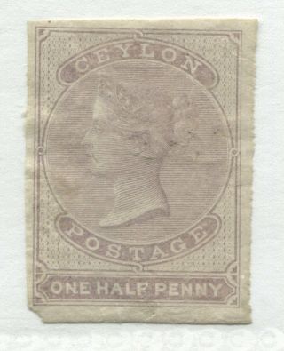 Ceylon Qv 1857 1/2d Lilac O.  G.
