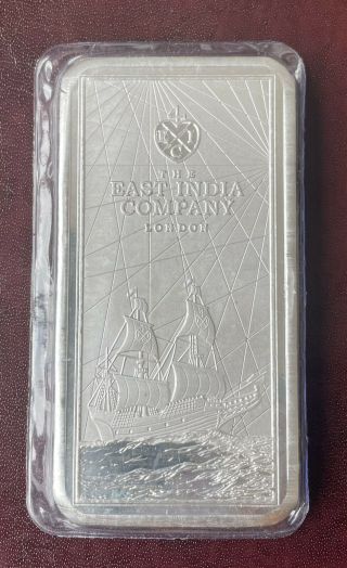 2021 St.  Helena 10 oz.  Silver £10 Coin Bar East India Company.  999 Fine Silver 4