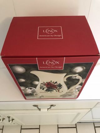 Lenox American By Design Winter Greetings Pitcher Cardinal Fine China Open Box