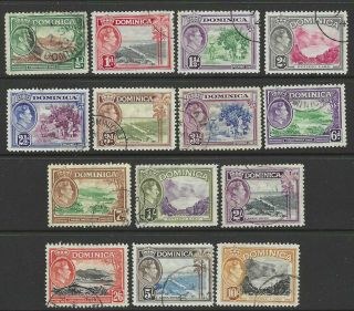 Dominica 1938 King George Vi Complete Definitive Set - Sg99 - 108a - Good